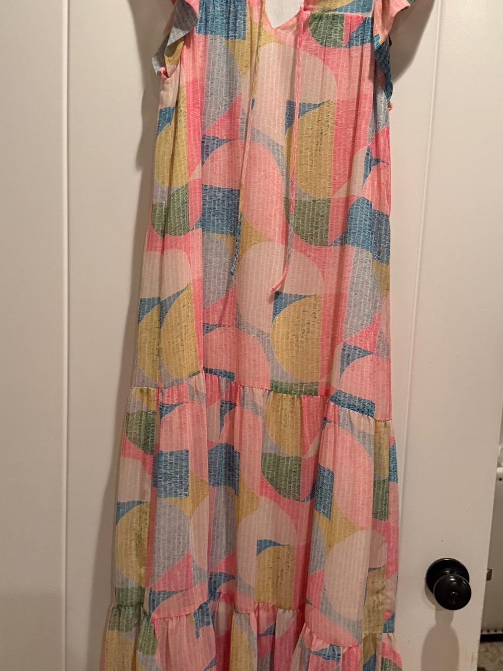 Joy Joy Pink Multi-Color Geometric Maxi Dress